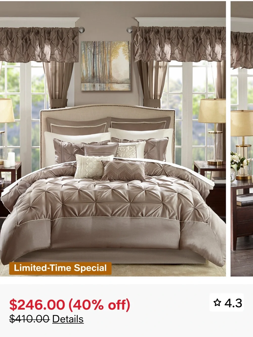 Madison Park king embroidery Floral Comforter Set with Burgundy Accents nwt